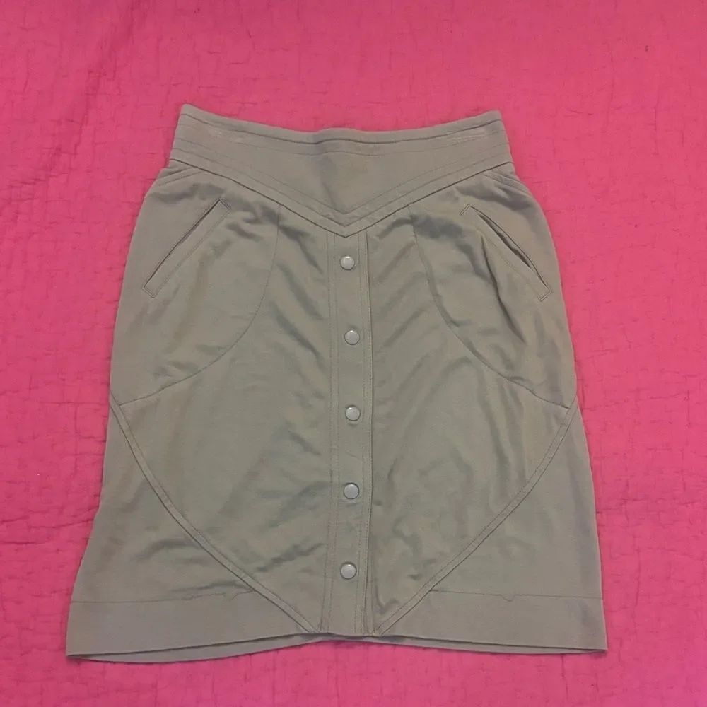 Zac Posen Olive gray Button-Front Pencil Skirt, XS